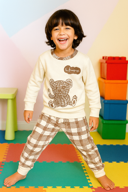 Check Bear Printed Kids Winter Suit (Each)