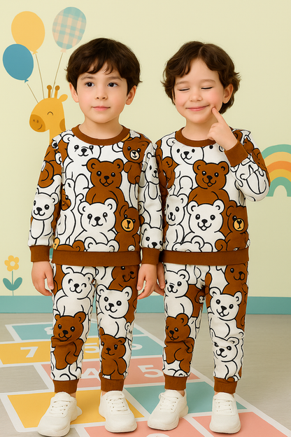 Multi Bear Printed Kids Winter Suit (Each)