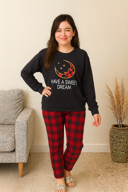 Winter Have A Sweet Dream Printed Night Suit