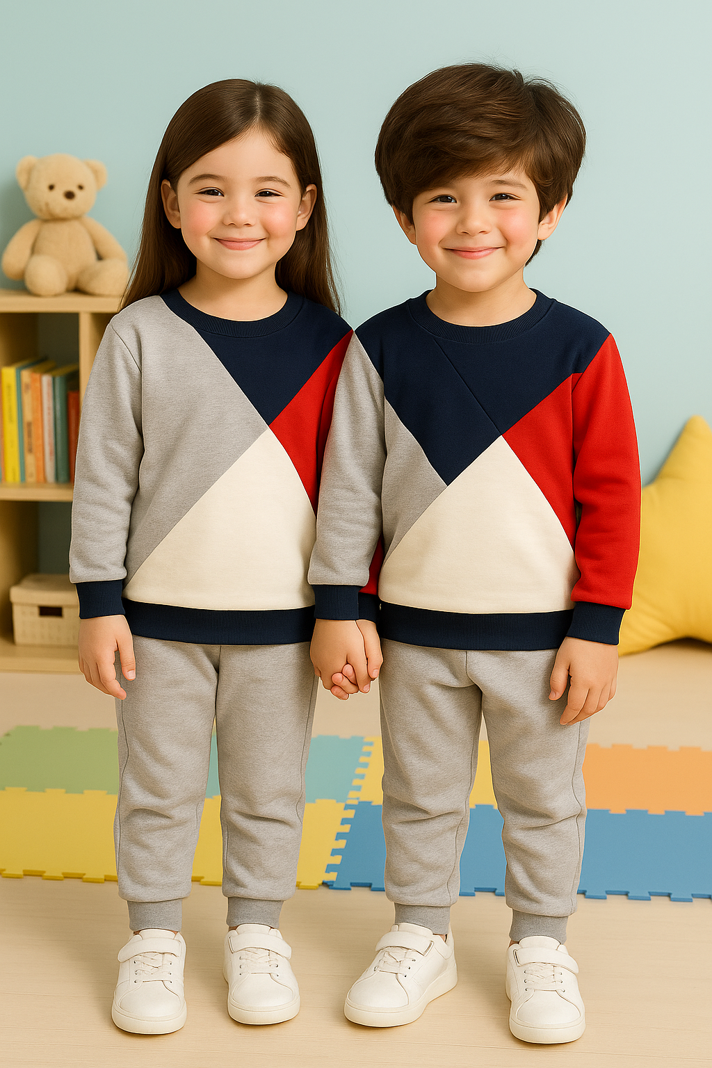 Triangle Panel Printed Kids Winter Suit (Each)
