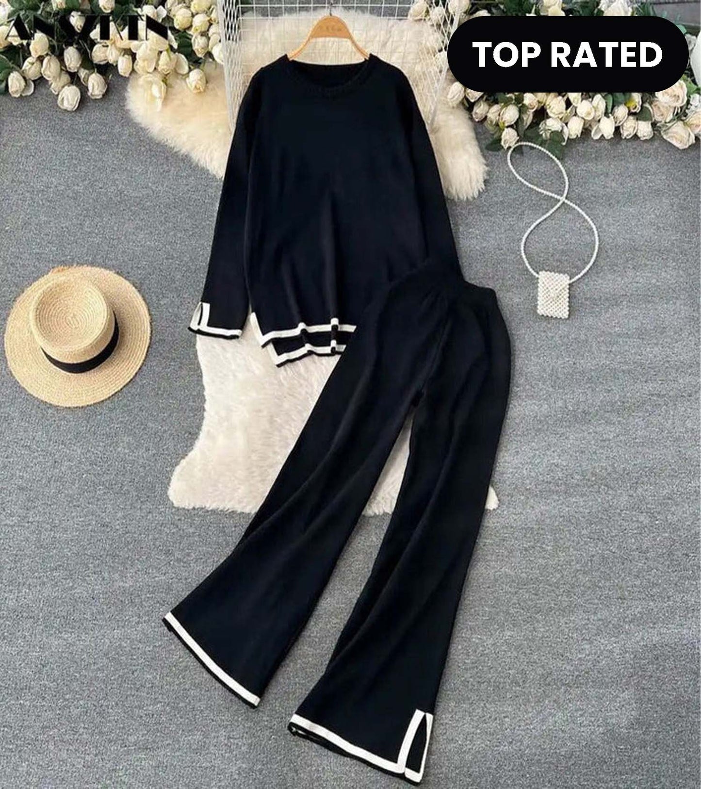 Winter Black Plazzo Co-Ord Set