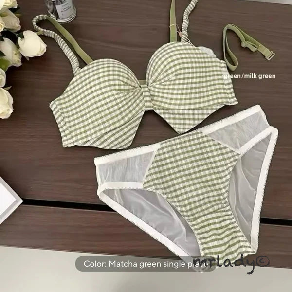 Check Mood Pad Bra Set