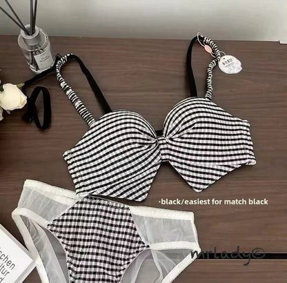 Check Mood Pad Bra Set