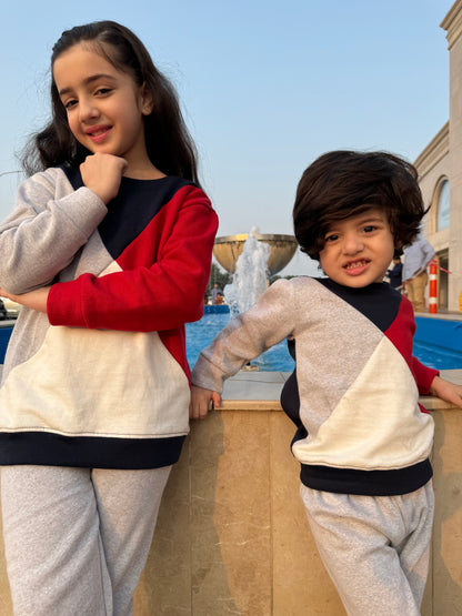 Triangle Panel Printed Kids Winter Suit (Each)