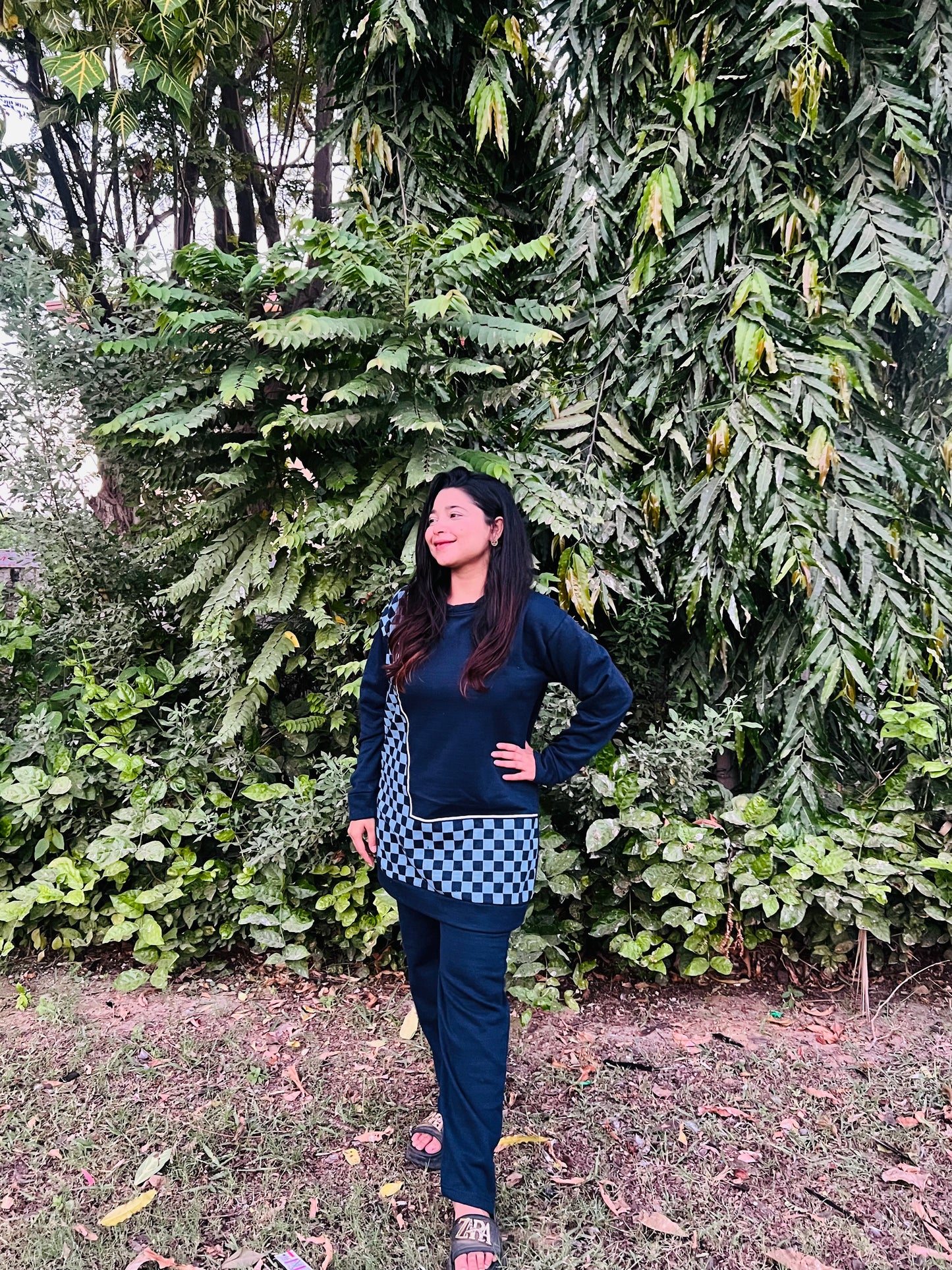 Winter Mosaic Printed Long Sleeves 2 PC Co-Ord Set