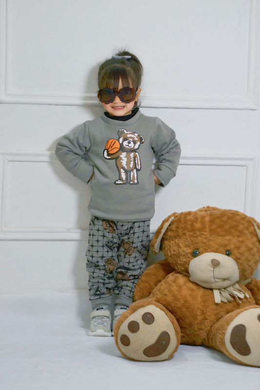 Grey Bear Printed Kids Winter Suit (Each)