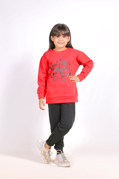 Red Little Princess Printed Kids Winter Suit (Each)