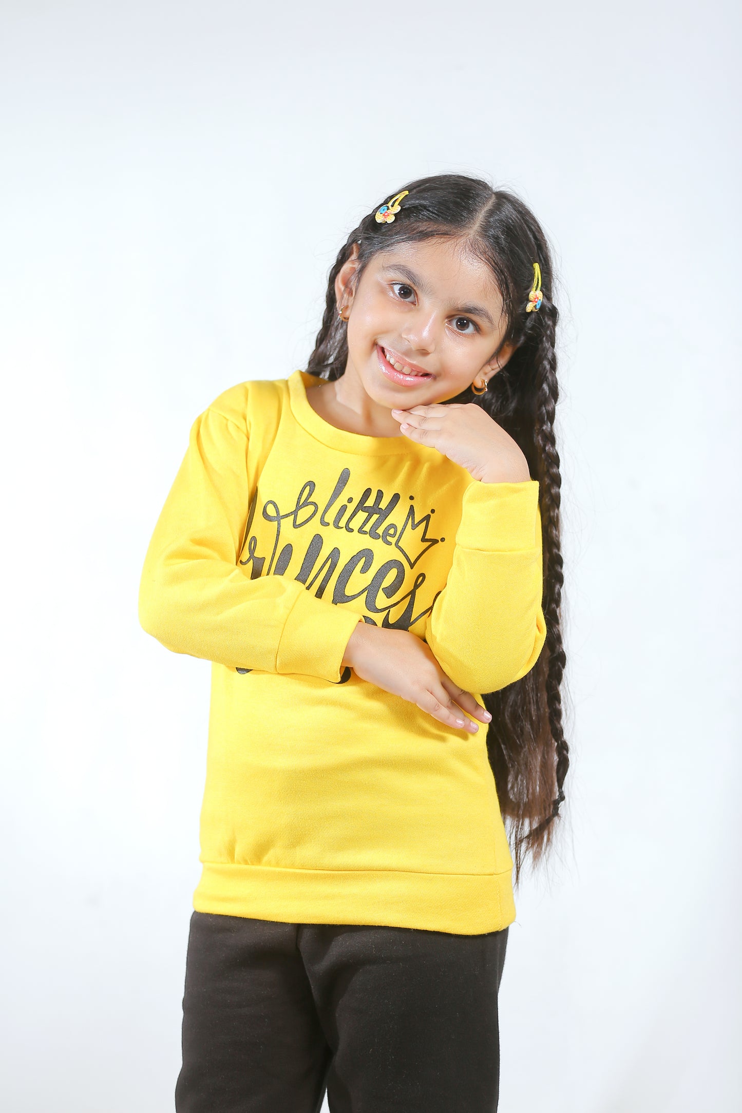 Yellow Little Princess Printed Kids Winter Suit (Each)