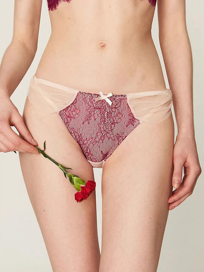 Upper Lace Net Bra Set