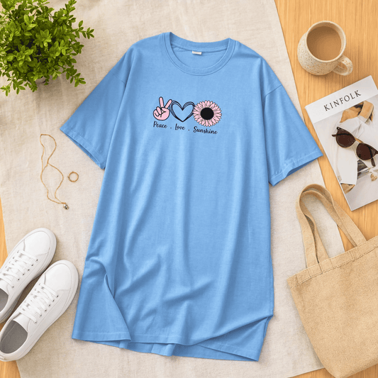 Sky Sunshine Printed Blue Long T Shirt