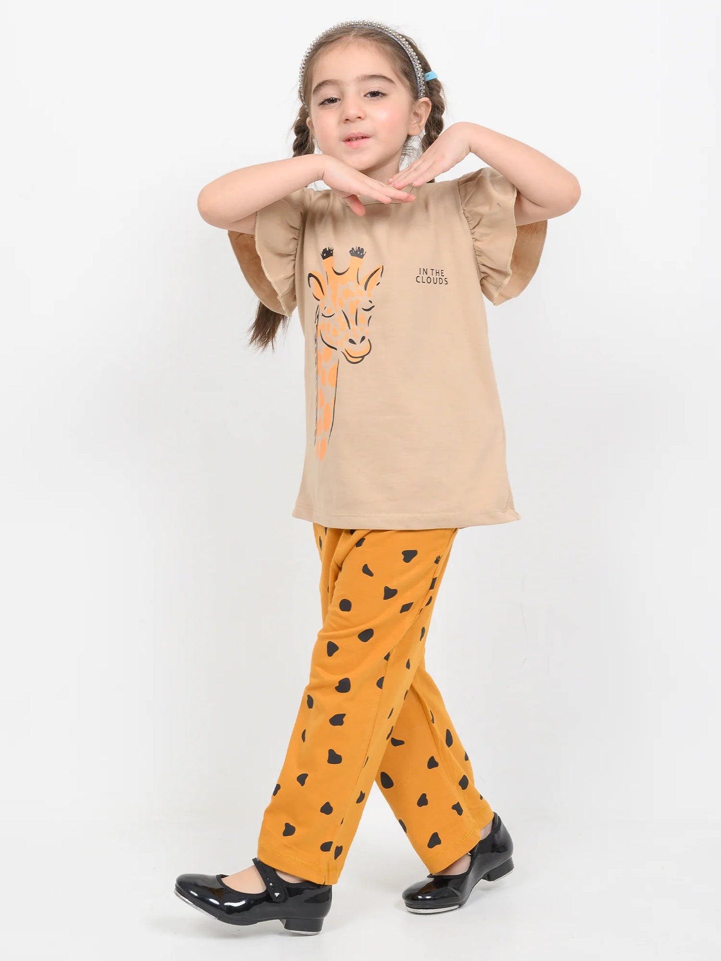Baby Giraffe Half Sleeve Kids Suit