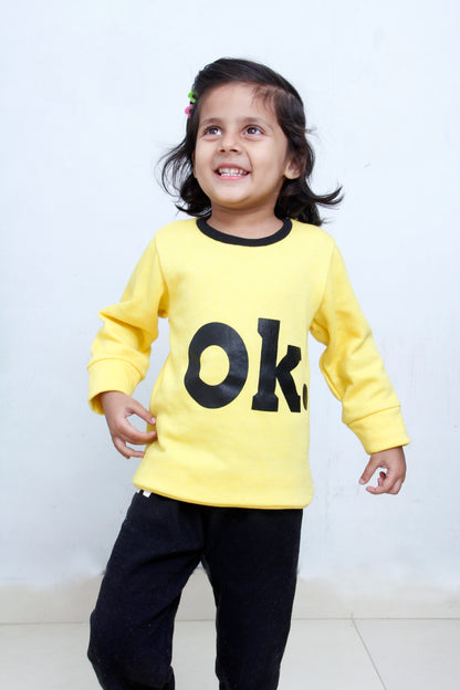 Yellow OK Printed Kids Winter Suit (Each)
