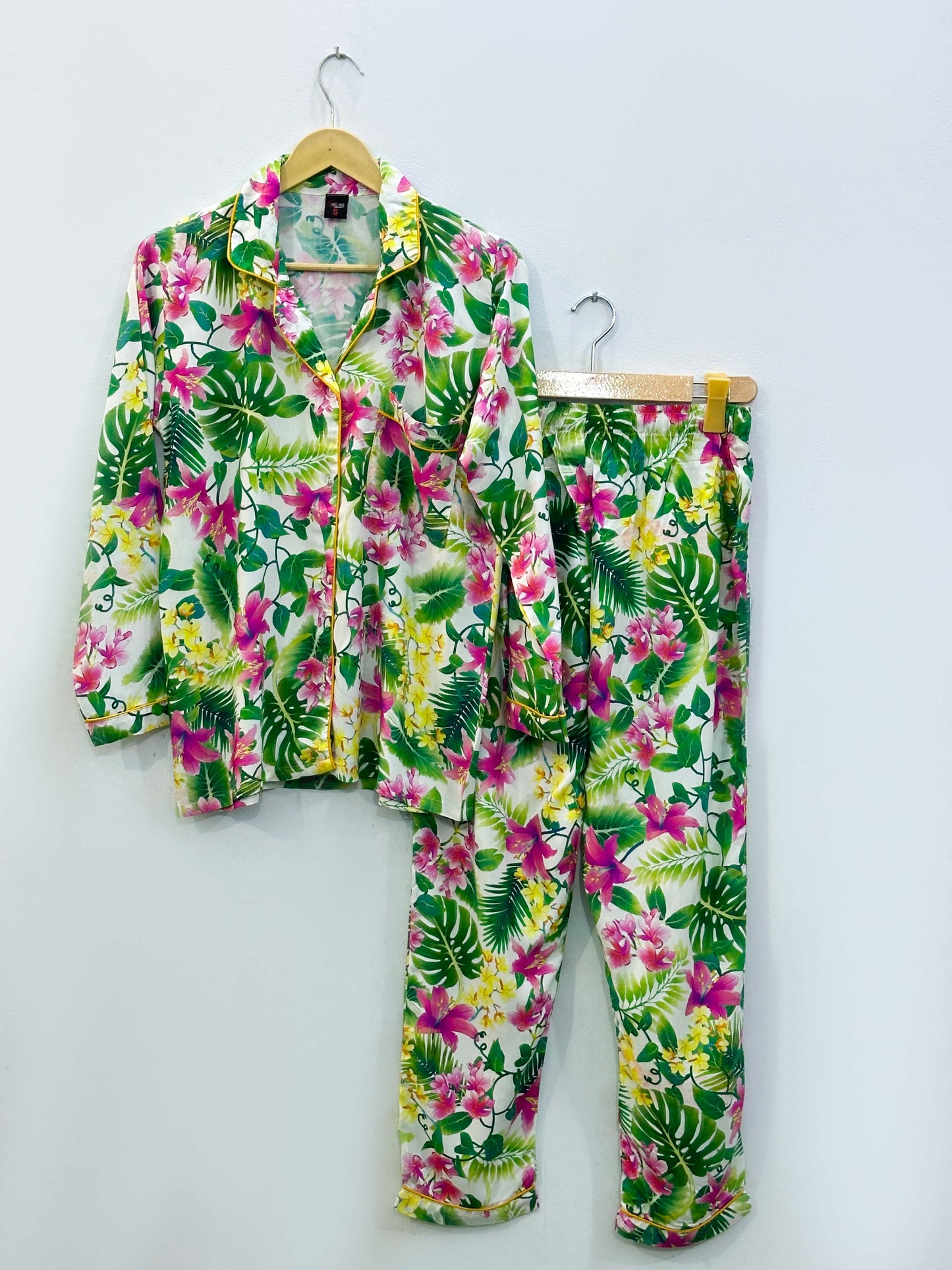 Imported Linen Printed Multi Flower PJ Set-LP14