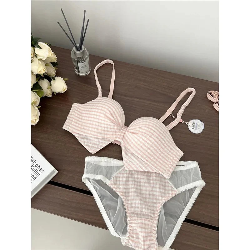 Check Mood Pad Bra Set