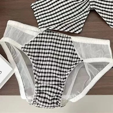 Check Mood Pad Bra Set