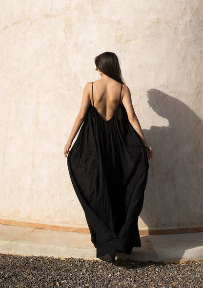 Gathered Maxi Dress With Spaghetti Straps