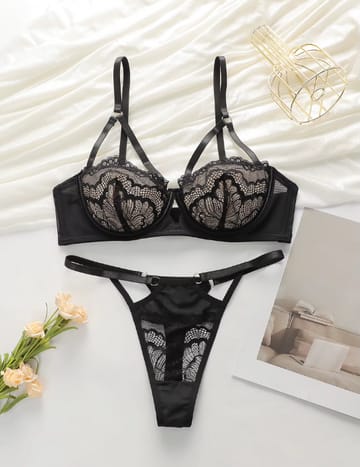 Noir Whisper Bra Set