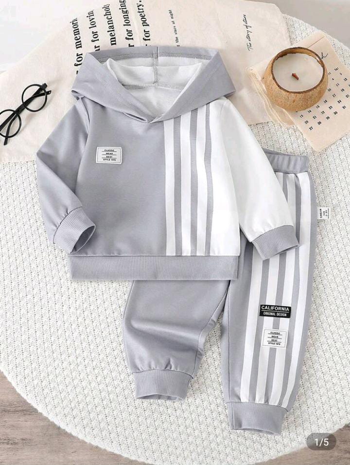 Grey Liner Printed Kids Winter Suit