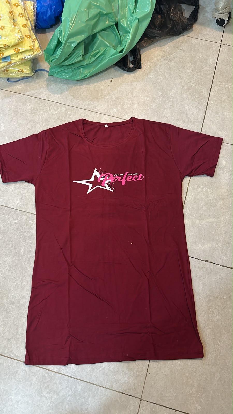 Life Moments Printed Maroon Long T Shirt