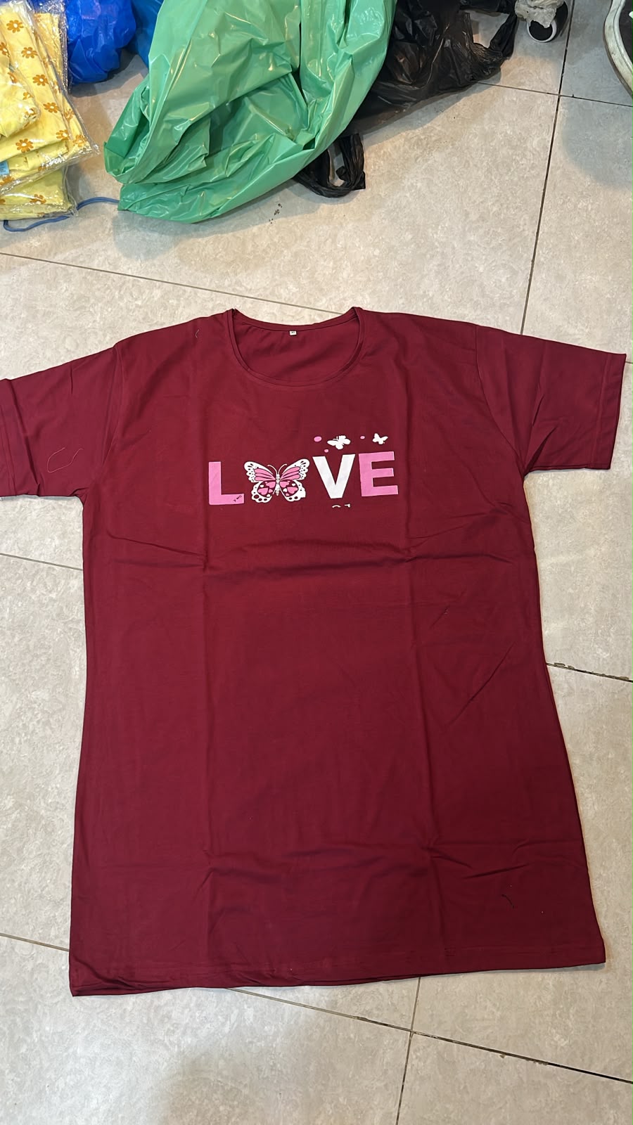 Life Moments Printed Maroon Long T Shirt