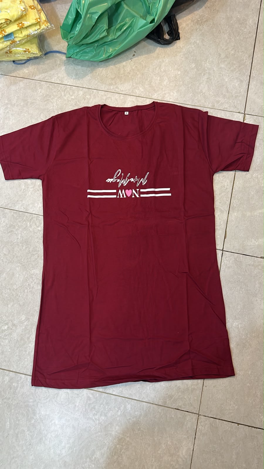 So Cute Printed Maroon Long T Shirt