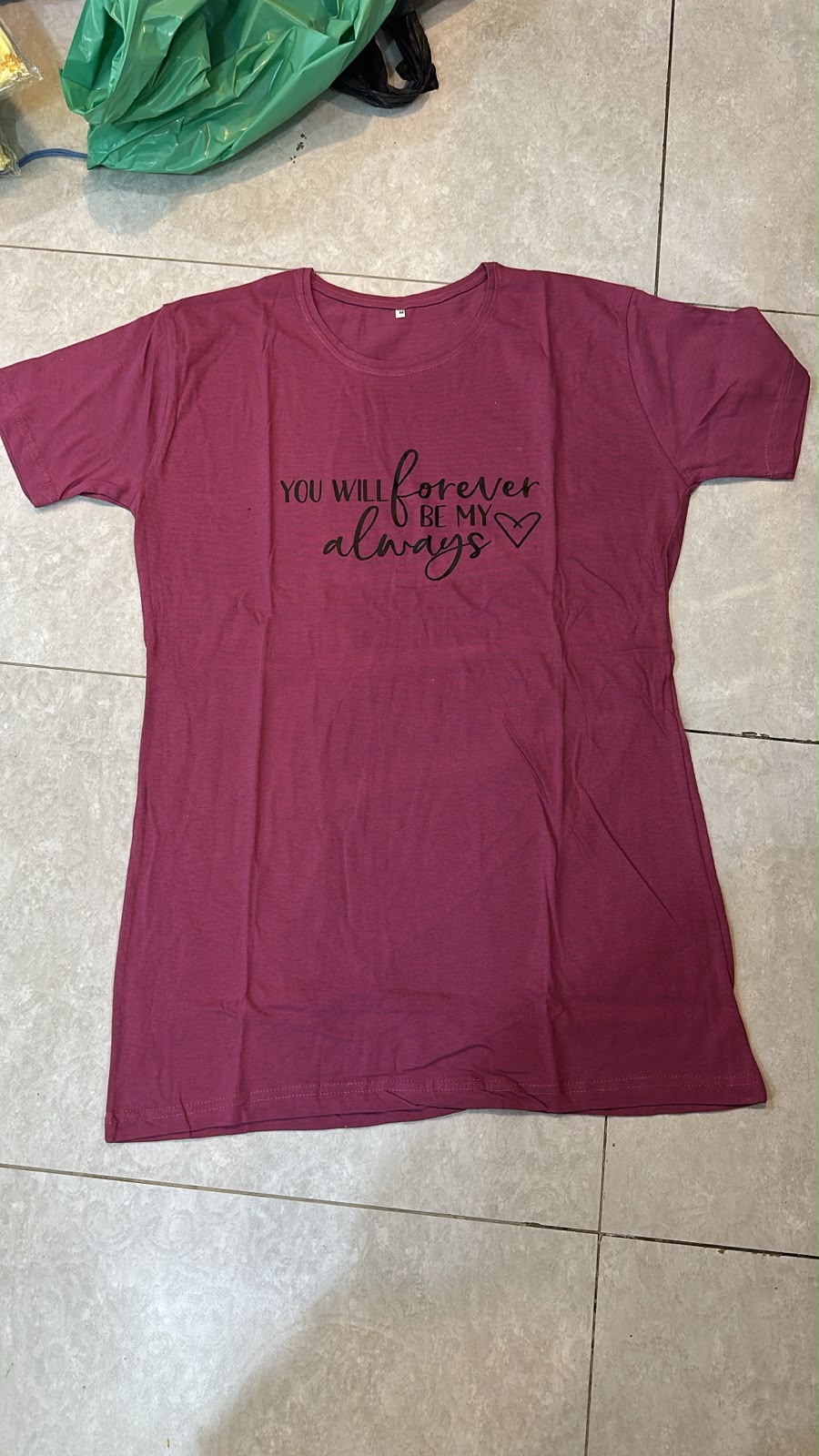 Always Forever Printed Maroon Long T Shirt