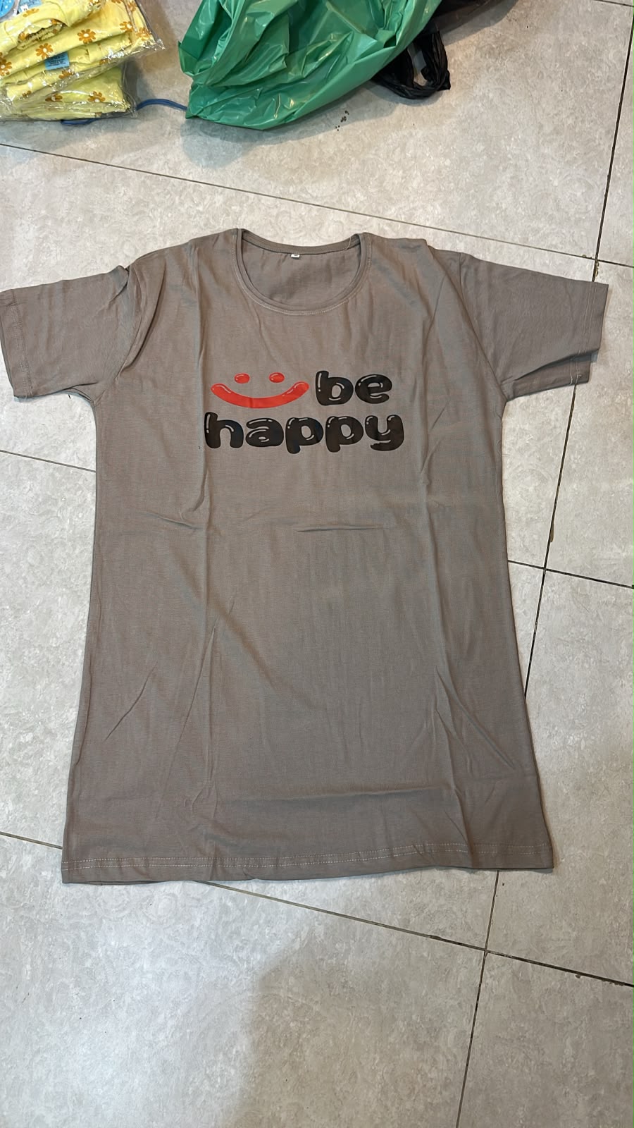Flower Vibes Printed Grey Long T Shirt