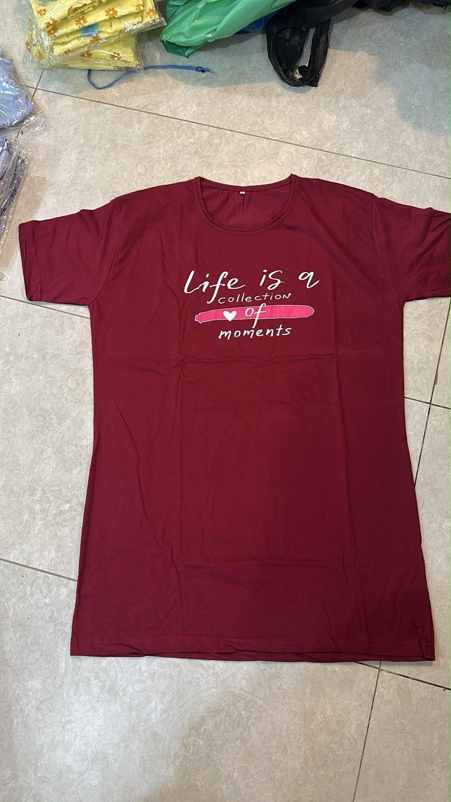 Be The Sunshine Printed Maroon Long T Shirt