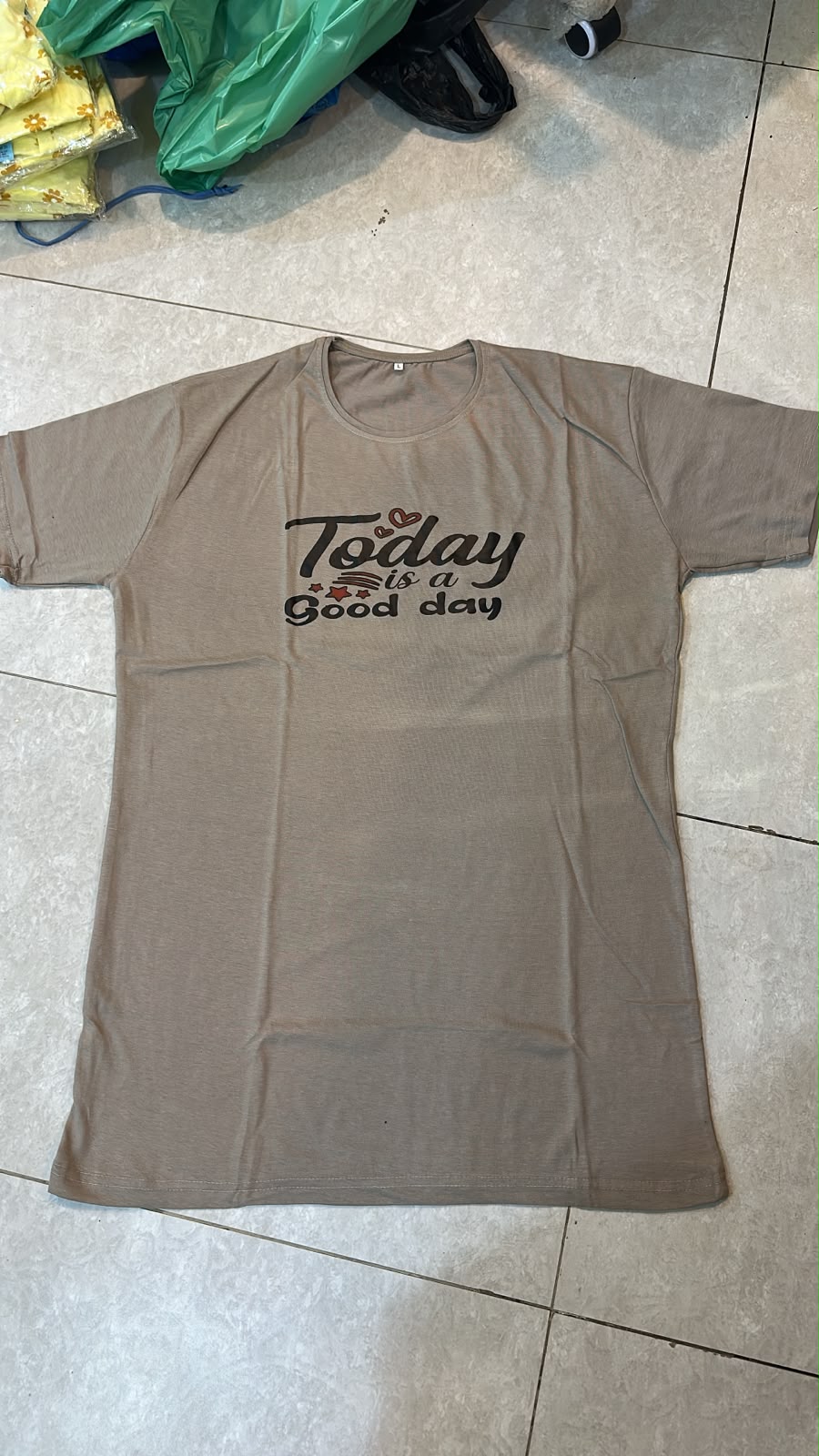 Love Sunflower Printed Grey Long T Shirt