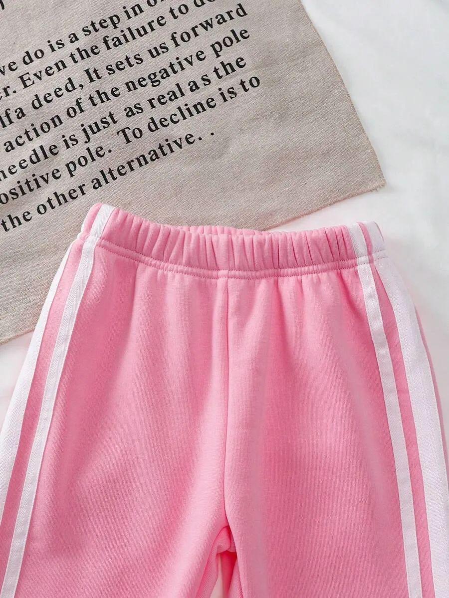 Pink Heart Printed Kids Winter Suit
