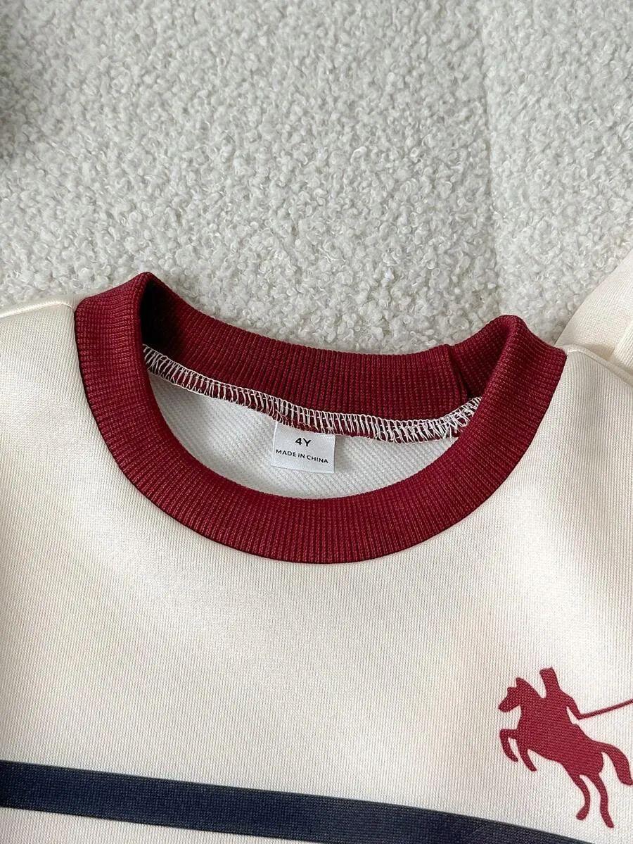 Horse Rider Printed Kids Winter Suit