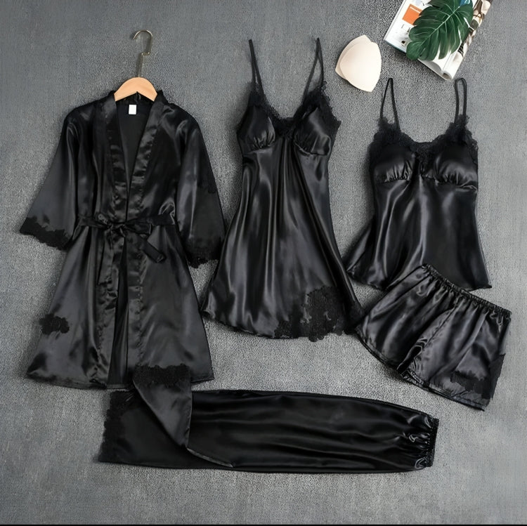 Bridal 5 Piece Silk Pj Set