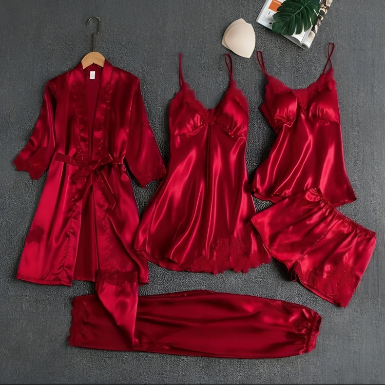 Bridal 5 Piece Silk Pj Set
