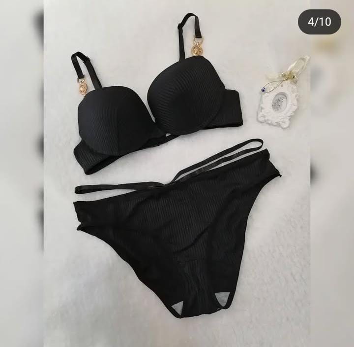 Ring Buckle Soft Padded Bra Set