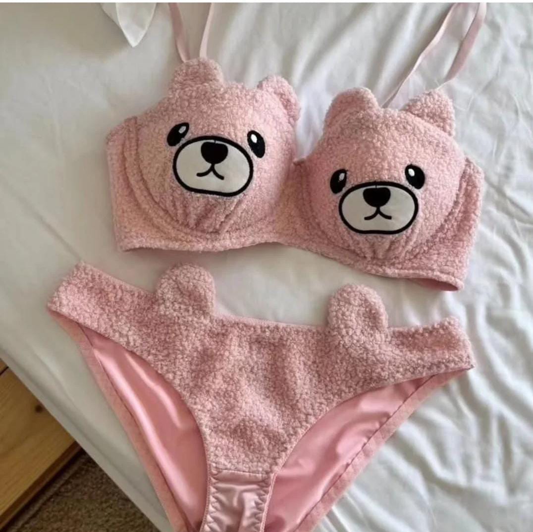 Anime Bear Bra Set