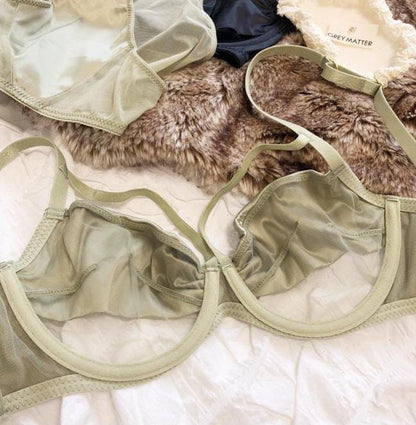 Ribbon Silk Bra Set