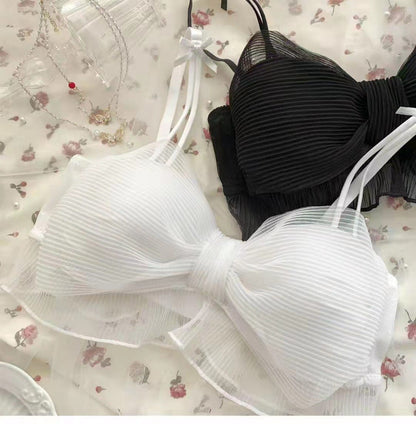 Ribbon Butterfly Style Padded Bra Set