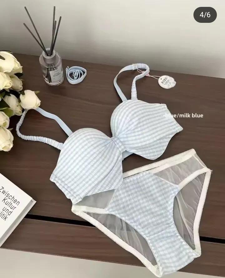 Check Mood Pad Bra Set