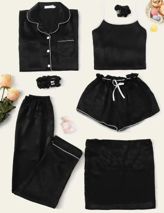 Bridal 7 Piece Silk Pj Set