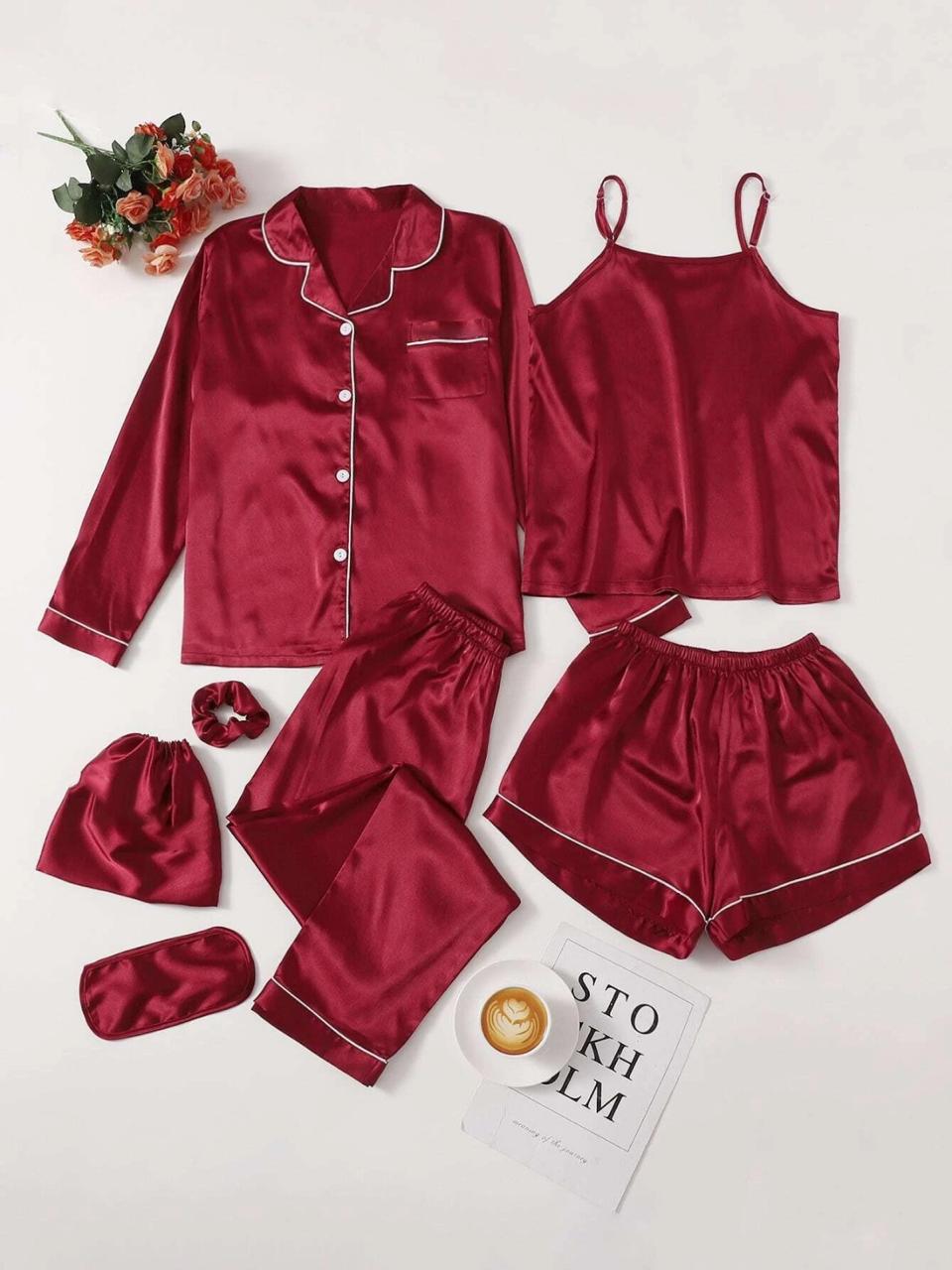 Bridal 7 Piece Silk Pj Set
