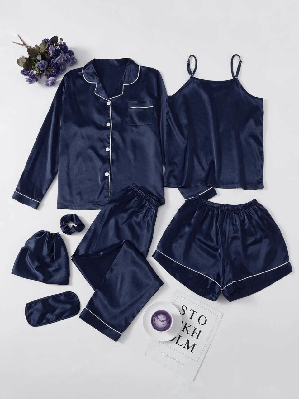 Bridal 7 Piece Silk Pj Set