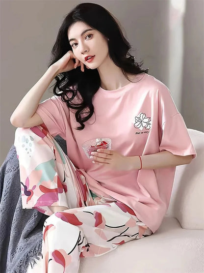 Long Leaf Printed Night Suit