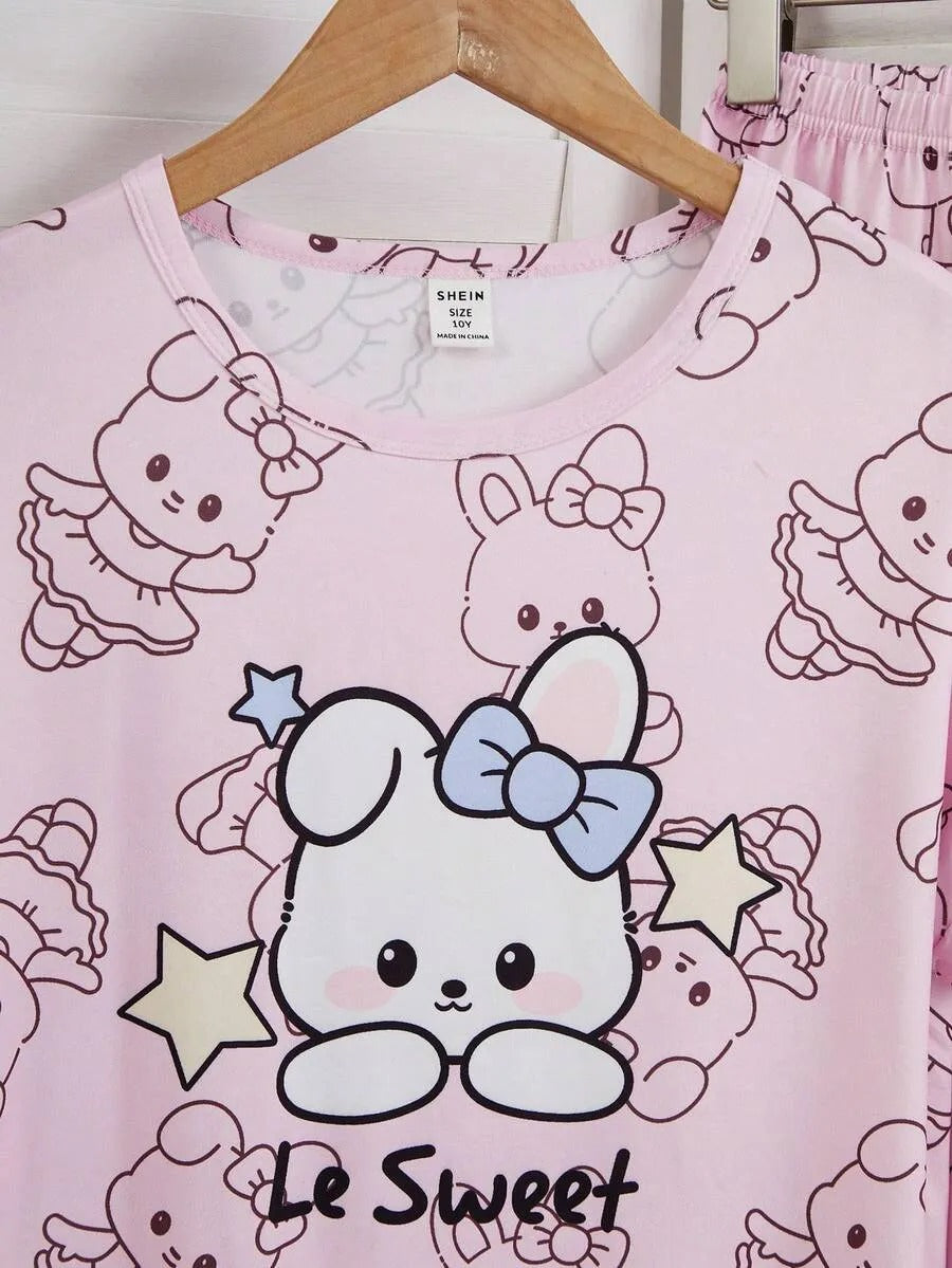 Sweet Bear Half Sleeve Printed Night Suit (7-16 Years)
