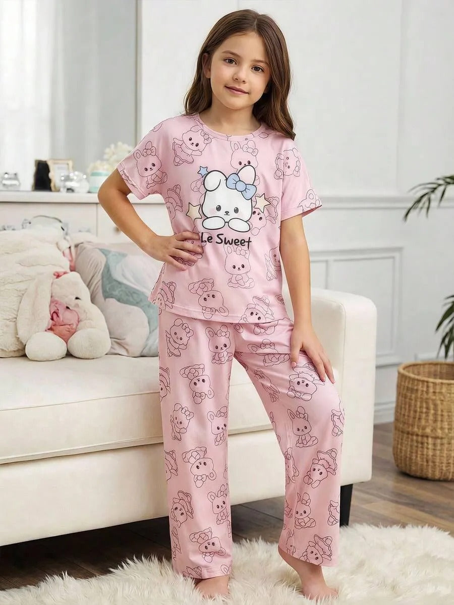 Sweet Bear Half Sleeve Printed Night Suit (7-16 Years)