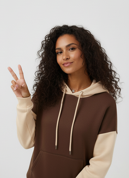 Winter Coffee With Cream Basic Hoodie For Women