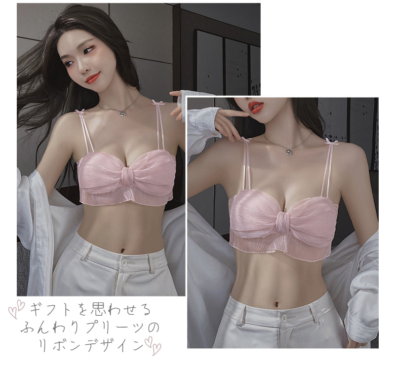 Ribbon Butterfly Style Padded Bra Set