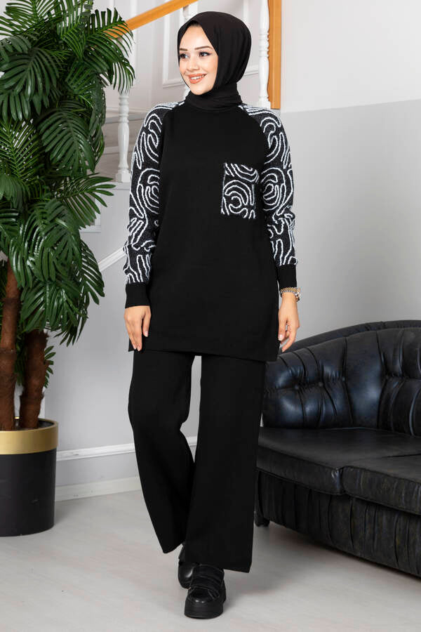 Winter Wood Printed Style Long Sleeves 2 PCs Co-Ord Set