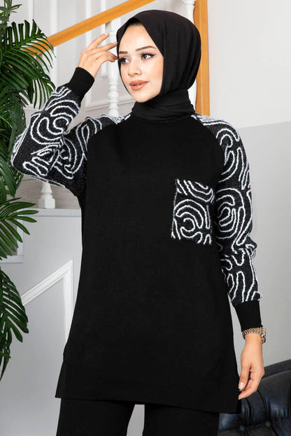 Winter Wood Printed Style Long Sleeves 2 PC Co-Ord Set