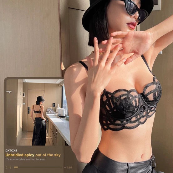 Net See Through Transparent Bra Set