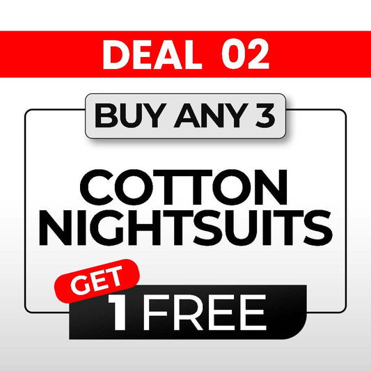 Pack of 3 + Get 1 Free (4 Women Cotton Jersey Night Suit) – Deal 2